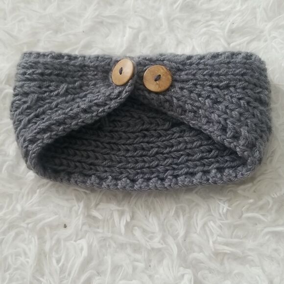 D&Y Gray Knitted Jewelled Headband - Picture 5 of 6